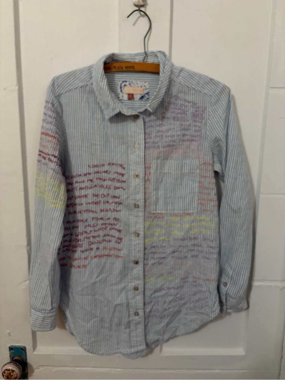Anthropologie Pilero
Embroidered The Cate Oxford Words Button Down Shirt - Picture 2 of 4